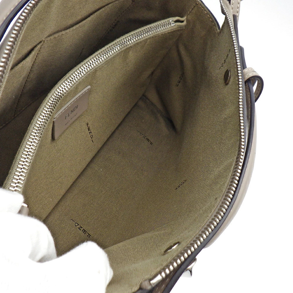 Fendi By The Way bag Boston Dove Gray leather on clochette